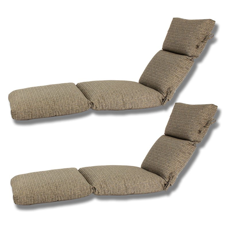 Comfort Classic Channeled Indoor/Outdoor Sunbrella Chaise Lounge Cushion - Set of 2 - Walmart 