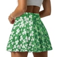 thumbnail image 2 of FUIALDOLG Womens Green Leaf Tennis Skirt with Short St Patricks Day Green Athletic Skorts Mini Skirt Women's High Waisted Golf Skirt with Shorts Pleated Green Skirt for Party,XL, 2 of 8