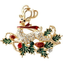 Christmas Elk Brooch for Women, Rhinestone Reindeer Christmas Pin Jewelry, Holiday Costume Accessories, Xmas Gifts for Wife, Mom, Sister, Friends