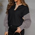 thumbnail image 4 of Vedolay Womens Sweater Women's 2023 Casual Turtleneck Long Sleeve Striped Loose Pullover Sweater,Black S, 4 of 5