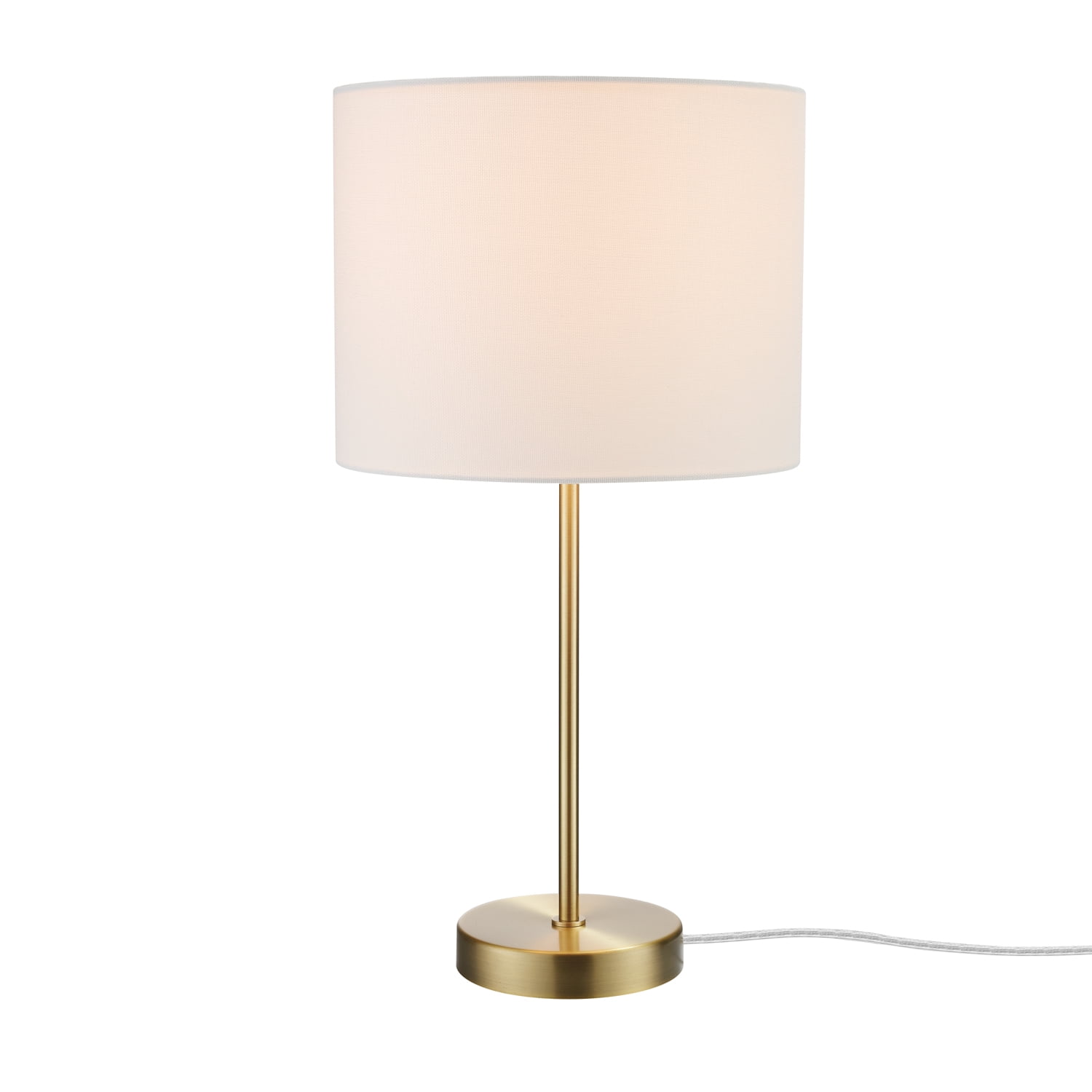 Globe Electric Versa 19" Matte Gold Table Lamp with White Linen Shade, -
