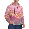 thumbnail image 2 of Lsque Abstract Pink Gold Splash Pattern Casual Men's Hoodie,Hooded Sweatshirt with Kangaroo Pocket,Pullover Hoodie-Small, 2 of 7