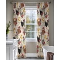 thumbnail image 4 of Farmhouse Rooster Sheer Curtains 84 Inch Length 2 Panels Set for Living Room/Bedroom, Vintage Watercolor Flowers Wood Grain Kitchen Curtains Grommet Semi-Sheer Curtains Window Treatments 52"x84"x2, 4 of 7