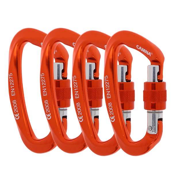 Paquete de 4 Mosquetones de Bloqueo de Tornillo Sunnimix 25KN para Hamaca Perro Escalada en Roca
