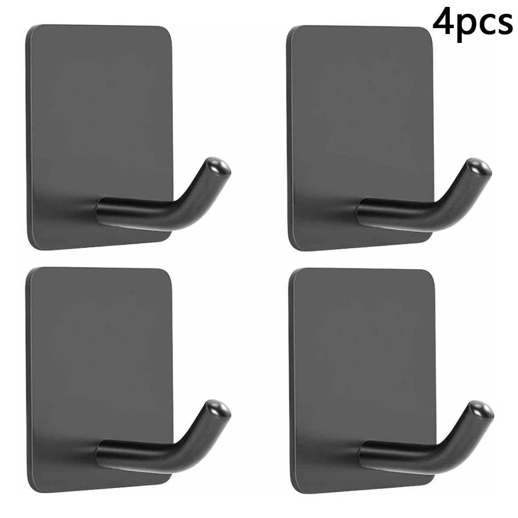 4PCS Self Adhesive Hooks Stainless Steel Strong Sticky Stick Bathroom Wall Door