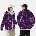 thumbnail image 4 of Gaeub Purple Snow Flakes Men's and Women's UPF 50+ Long-Sleeved Sun Protection Clothing, Fishing Shirt Long Sleeve Zip-Large, 4 of 7