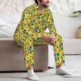 thumbnail image 7 of Susaid Roosters And Sunflowers Print Men's Long Sleeve Pajama Set, Two-Piece Button-Down Loungewear PJs Set, Comfortable Sleepwear for Relaxation-Large, 7 of 7