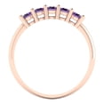 thumbnail image 5 of 0.35 ctw Wedding Band for Women - 18K Rose Gold Simulated Alexandrite Stackable Eternity Ring, 5 of 6