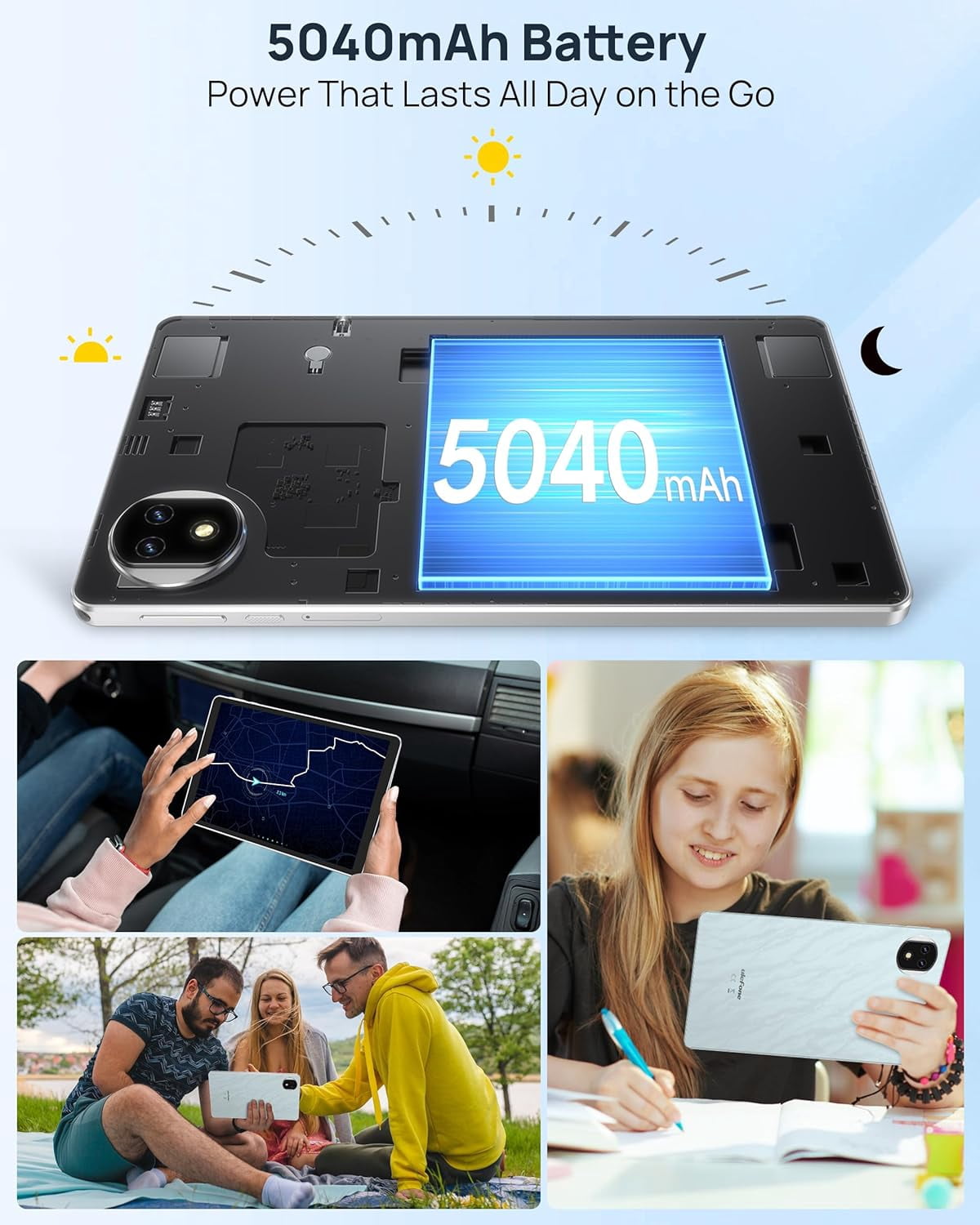 Ulefone Tab A9 Pro Compact Tablet, 8.68" TÜV SÜD Eye Comfort Display, Android 15, 8GB RAM 128GB (2TB Expandable), Slim & Lightweight, Dual Speakers