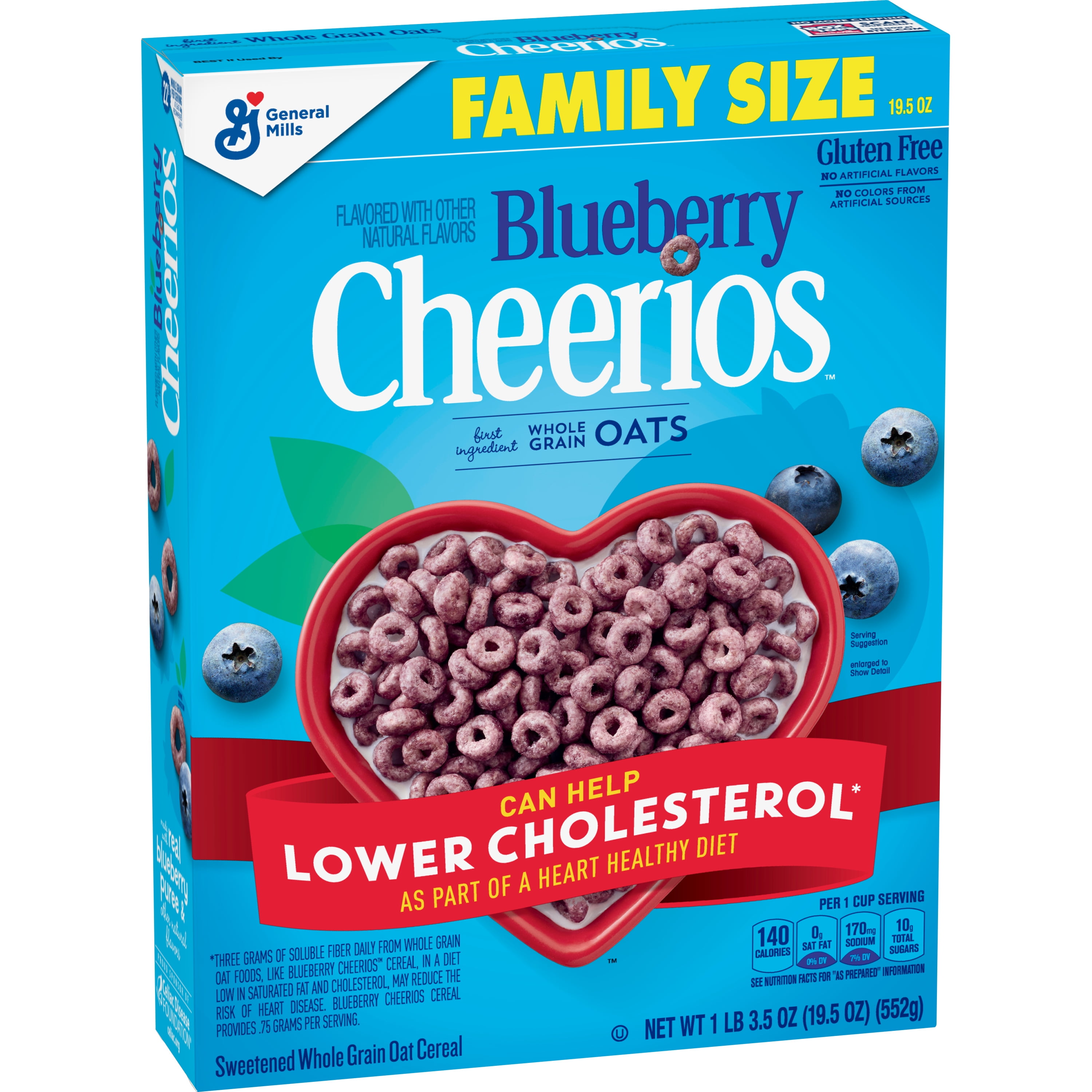 Blueberry Cheerios, Gluten Free Cereal, 19.5 oz