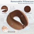 thumbnail image 2 of SHIQI-Neck Pillow Airplane Neck Pillow for Traveling Memory Foam Neck Pillow Adjustable Neck Support Pillows for Sleeping Cars Trains Offices Home Use Brown, 2 of 4