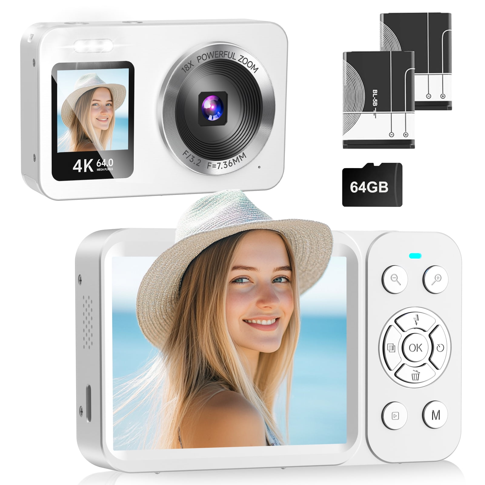 Froura 4K Digital Camera, 64MP Dual-Screen Vlogging Camera, 18X Zoom photo 1