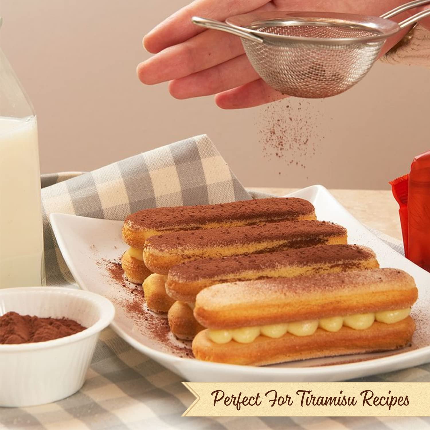 Vicenzovo Ladyfingers by Matilde Vicenzi | Classic Italian Ladyfingers for Tiramisu | Made in Italy | Tray of 12 Cookies-7.05 oz (200g), 2-Pack | All-Natural, Kosher, Dairy