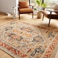 thumbnail image 3 of Alexander Home  Luxe Antiqued Distressed Boho Area Rug 7'10" x 10' Oriental, Floral & Botanical, Geometric 8' x 10' Accent, Indoor Living Room,, 3 of 5