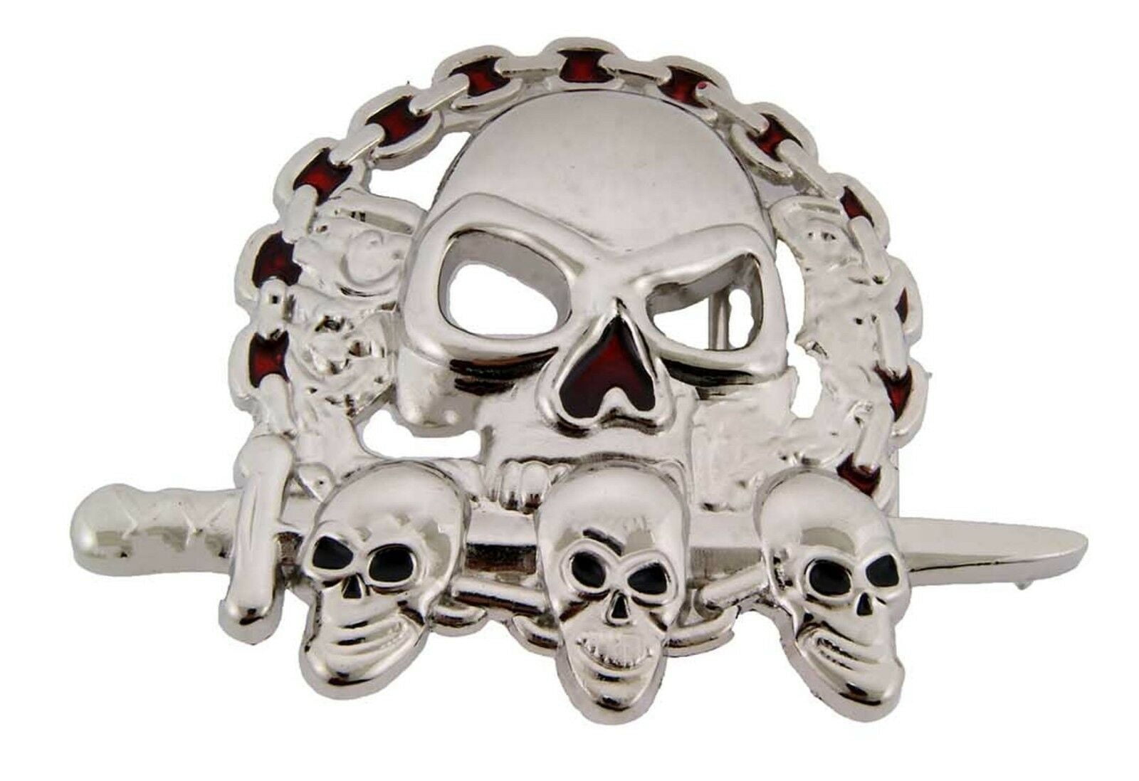 Skeleton Belt Buckles Skulls Crossbones Silver Metal Fashion Costume Halloween 