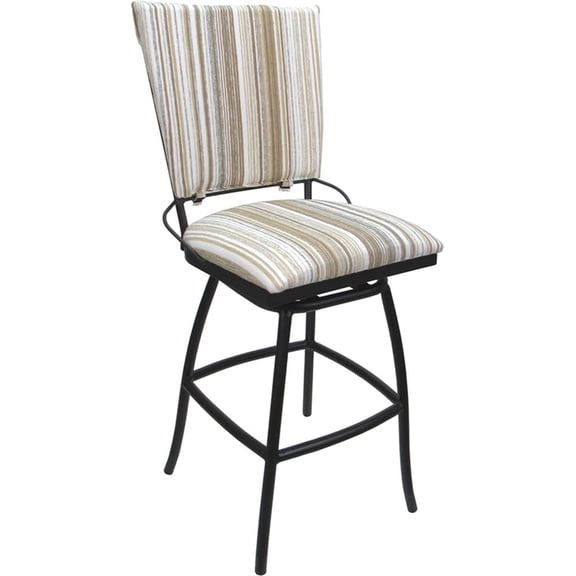 Outdoor Indoor Counter Bar Stool Jenna PB Armless- Driftwood White Fabric - Gray