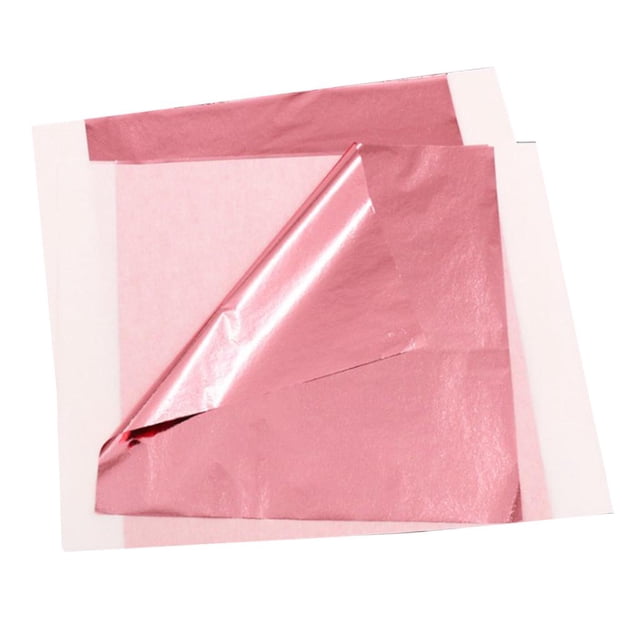 100 Hojas de Papel de Aluminio Dorado para Bricolaje, Joyería de Resina, Manualidades para Uñas - Melocotón púrpura Sunnimix Hojas de hoja de oro de imitación