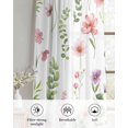 thumbnail image 6 of Pink Spring Floral Sheer Curtains 45 Inch Length 2 Panels Set for Living Room/Bedroom, Flowers Elegant Pastoral Leaves Kitchen Curtains Grommet Semi-Sheer Curtains Drapes Window Treatments 42"x45"x2, 6 of 7