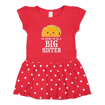 

Inktastic Big Sister with Taco Illustration Gift Toddler Girl Dress