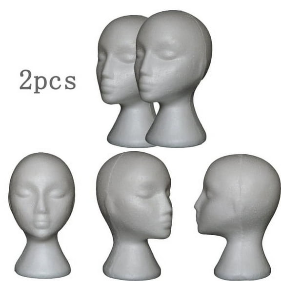 Zhaomeidaxi Foam Head Mannequin Wig Hair Mannequin Show Glasses Decoration Abstract Human Body 2PCS