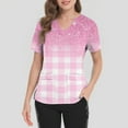 thumbnail image 4 of Ktyne Hauts de Sarrau pour Femmes Col en V Hauts de Sarrau Médicaux Manches Courtes Extensibles Tunique d'Infirmière Blouse Tendance Haut de Sarrau avec Poches Rose m, 4 of 4