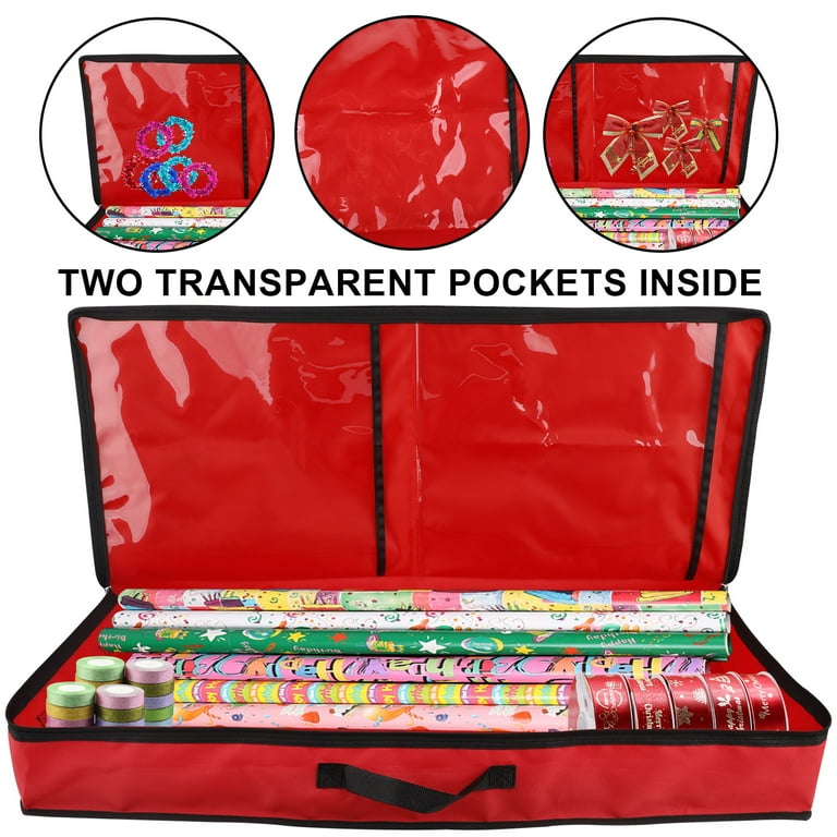 Hearth & Harbor Wrapping Paper Storage Container, Christmas Storage Bag  with Interior Pockets - Fits Up to 22 Rolls of 40, Tear proof Gift Wrap  Storage Organizer, Underbed Storage 