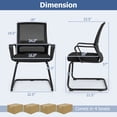 thumbnail image 3 of Gymax Chaise d'Invité de Bureau Ensemble de 8 Chaises de Réception avec Support Lombaire et Base de Traîneau, 3 of 10
