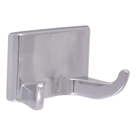 Bowery Hill Metal Double Robe Hook in Polished Chrome/Silver