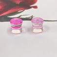 thumbnail image 2 of Pink Glass Ear Plugs Tunnels for Women Men Double Flared Saddle Ears Gauge Plug Stretcher Expander Piercing Body Jewelry Gifts, 2 of 6