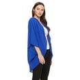 thumbnail image 2 of Women's Solid Casual Chiffon loose Kimono Sleeve Open Front Cardigan Capes, 2 of 4