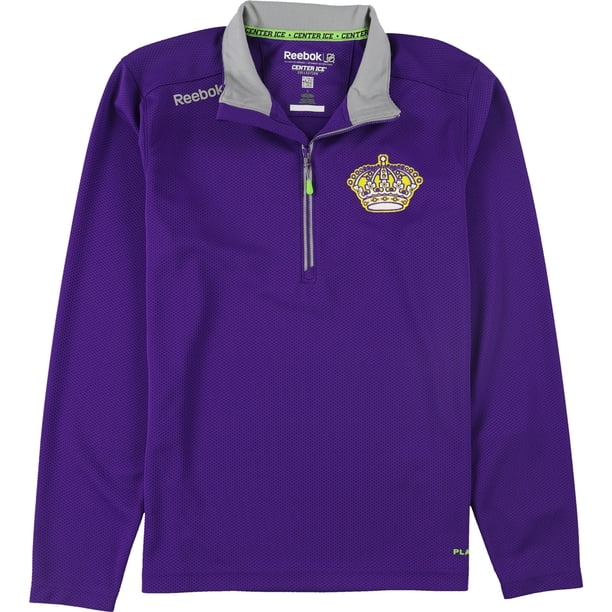 Reebok Mens LA Kings 1/4 Zip Graphic T-Shirt purple M