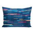 thumbnail image 1 of BOSDECO Blue Motion Lines Polygons Hi Tech Holiday Speed Stripes Pillowcase Pillow Cover Cushion Case 20x30 inch, 1 of 1
