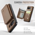 thumbnail image 4 of Decase for Google Pixel 9A Case (6.3") 2025, PU Leather Magnetic Phone Case with Removable Magnetic Wallet Purse, Compatible with Mag Safe, Lightweight Protective Slim Thin Cover,Brown, 4 of 11