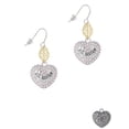 thumbnail image 2 of Delight Jewelry Silvertone Big Sister Rock on AB Crystal Heart Goldtone Leaf French Earrings, 2 of 4