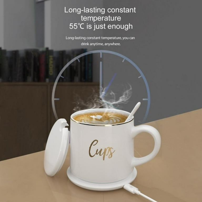 2-in-1 Coffee Mug Warmer & Wireless Charger with A Stylish Mug