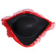 thumbnail image 3 of Slccxzc Womens Pirate Captain Hat, Lace Edge Wide Brim Pirate Hat for Party, 3 of 7