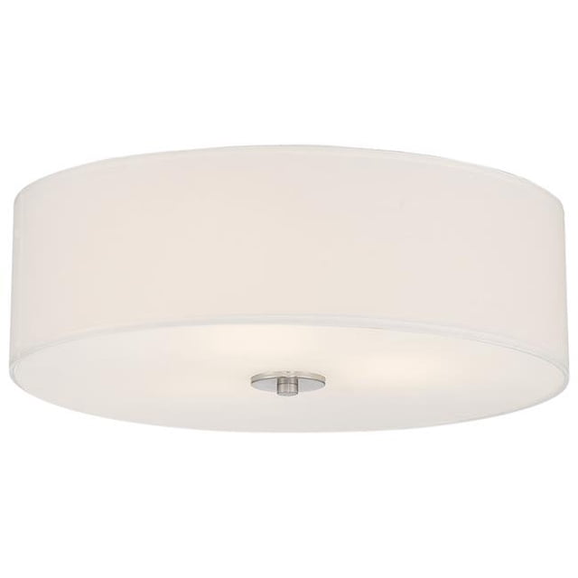 Access Lighting 64063LEDDLP-BS-WH 18 in. Mid Town LED Flush Mount Ceiling Light, Brushed Steel