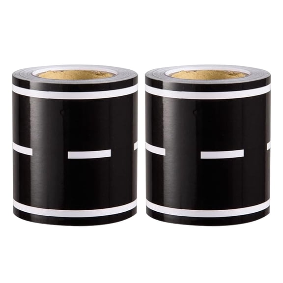 OIUR 2 Rolls 19.4 Feet Road Bulletin Board Border Self-Adhesive Black Car Track Road Straight Die-Cut Rolled Border Trim for School Classroom Office Party Decoration