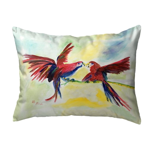 Betsy Drake Interiors Parrot Gossip No Cord Pillow 16x20