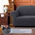 thumbnail image 6 of Subrtex Stretch 1-Piece Textured Grid Slipcover Sofa Cover, Gray, 6 of 7