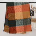 thumbnail image 4 of Poncho grueso clásico para mujer, bufanda de cachemira con estampado a cuadros de lujo, manta cálida, pashminas con borlas, bufanda 2023, 4 of 5