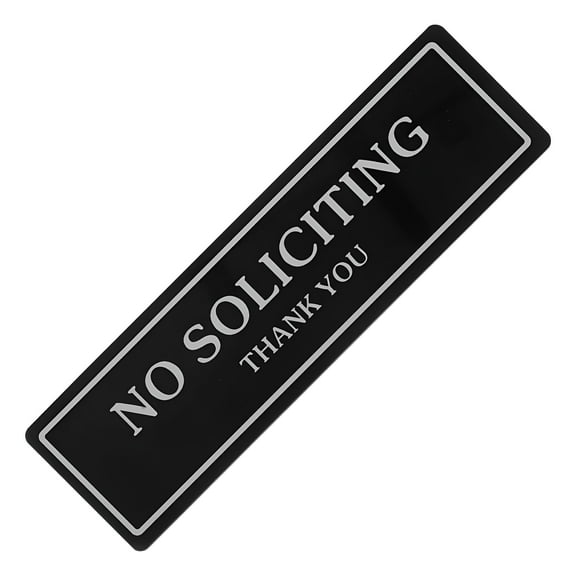 XIBUFE No Soliciting Sign Acrylic Door Sign High Visibility Self Adhesive Privacy Message for Home and Office
