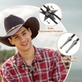 thumbnail image 3 of Corbata Bolo Uxcell para Hombres, Corbata de Cuero Cowboy Occidental, Collar Bolo Estrella Vintage para Hombres y Mujeres, 3 of 6