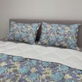 thumbnail image 2 of Floral Comforter & Sham Bedding Set, Hand Drawn Like Wild Roses Flowers Leaves Ornamental Garden Print, 3 pcs Duvet Set Microfiber Filling Quilt, 5 Sizes, Lavender Blue and Multicolor, by Ambesonne, 2 of 4
