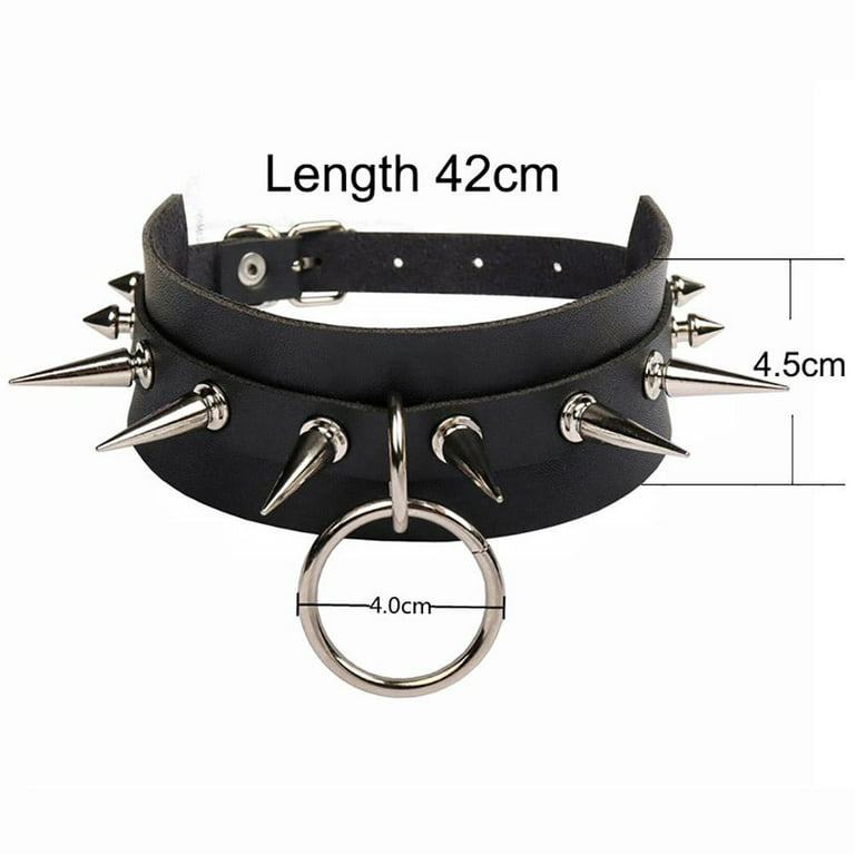ZENTREE Gothic PU Leather Ring Choker Necklace for Women Men