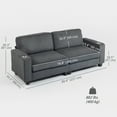 thumbnail image 3 of HOMCOM Canapé 3 Places avec Coussin à Ressorts Porte-Gobelet pour Chambre Gris Foncé, 3 of 10