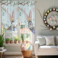 thumbnail image 3 of Easter Rabbit Swag Valance Curtains Spring Floral Eggs Branches Green Wood Grain Rod Pocket Swag Curtains Small Window Treatments for Kitchen Bathroom Bedroom 36" W x 63" L, 2 Panels, 3 of 9