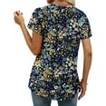thumbnail image 5 of KISSMODA Womens V Neck Short Sleeve Summer Tops Button Down Pleated Tunic Tops Shirts S-3XL, 5 of 5