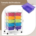 thumbnail image 3 of Costway Carrito Móvil Multiusos con 10 Cajones Organizador de Herramientas para Álbumes de Recortes Sobre Ruedas 65,5 x 37 x 87 cm, 3 of 10