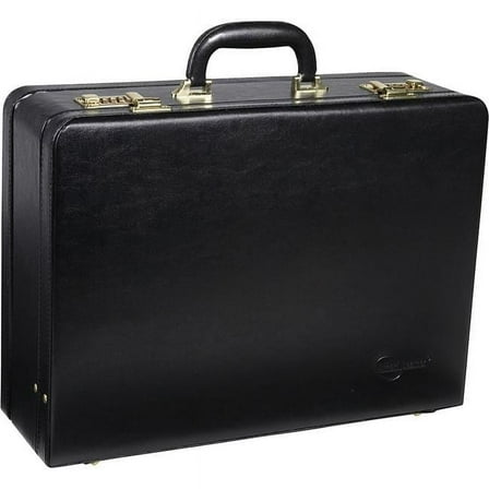 Expandable Faux Leather Attach Case, Black & Brown - Large